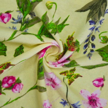Wholesale Moisture Absorbent Cotton Spandex Jersey Fabric - Floral Print