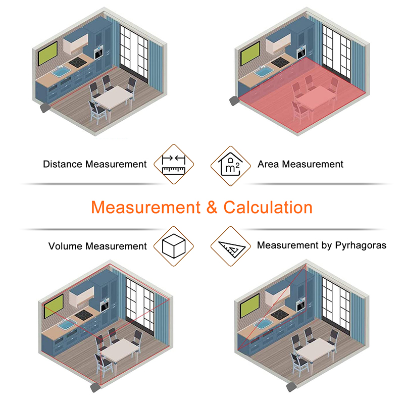 40m Measurement Distance With LCD Display Laser Digital Measure Tape