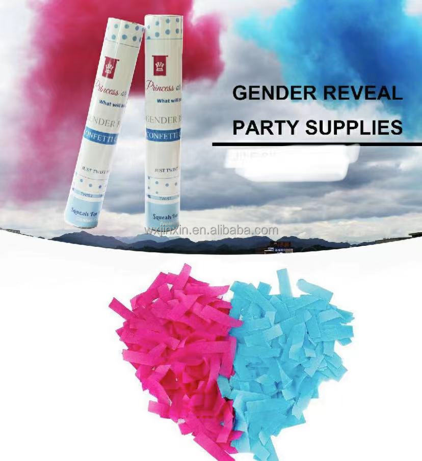 Top Geschlecht enthüllen Hochzeitsdekorationen Feuer Cracker Tissue Paper Streamers Geschlecht enthüllen Konfetti Party Popper