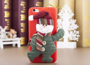 New special best sales silicone rubber santa clause phone case for iphone6s/6plus