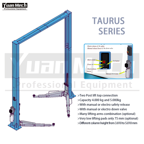 Two Post Lift Top Connection with Electromagnet Mechanical