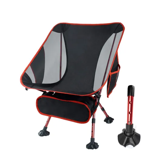 Adjustable Height Folding Aluminum Camping Chair for Outdoor Activities