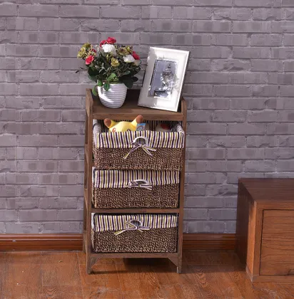 Vintage Antique Solid Wood Drawer Storage Cabinet