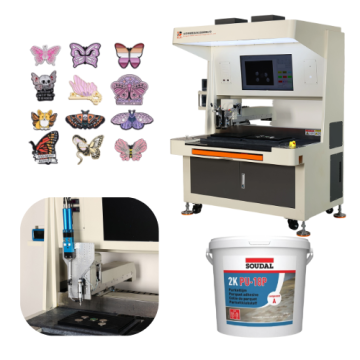 Industrial PU Dispensing Machine | Polyurethane Resin Dispenser for Domed Label Stickers