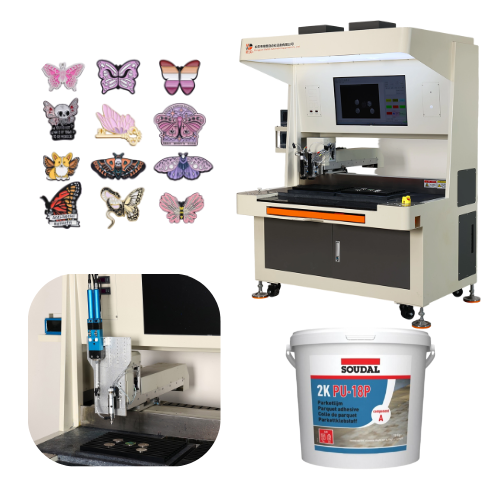 Industrial PU Dispensing Machine | Polyurethane Resin Dispenser for Domed Label Stickers