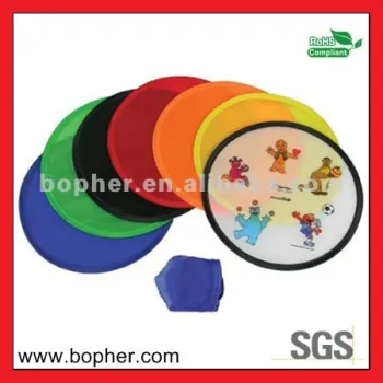 nylon folding frisbee with pouch