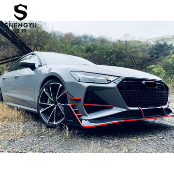Naik taraf Audi A7 2019-2021 hingga Kit Gaya RS7 - Bumper Depan Dengan Gril dan Bibir