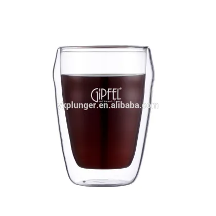 Wholesale clear pyrex double wall glass coffee cup