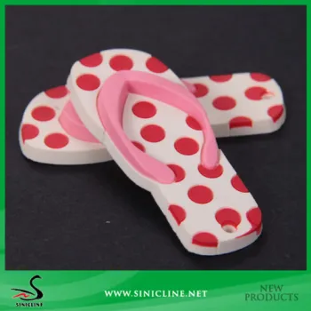 Sinicline Designed Creative Slipper-Styled Rubber Label for keychain