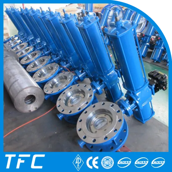pneumatic operated triple eccentric butterfly valve, pneumatic valve