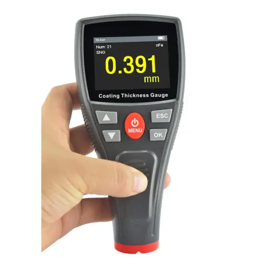 A digital coating thickness gauge with high-definition display