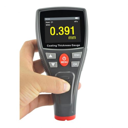 Portable metal coating thickness gauge for manufacturing