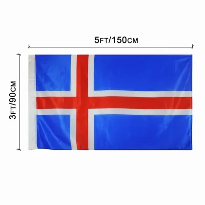Custom polyester hign quality Iceland flag 3x5