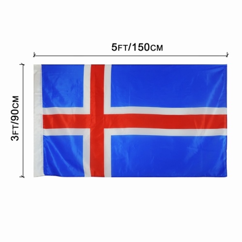 Custom polyester hign quality Iceland flag 3x5