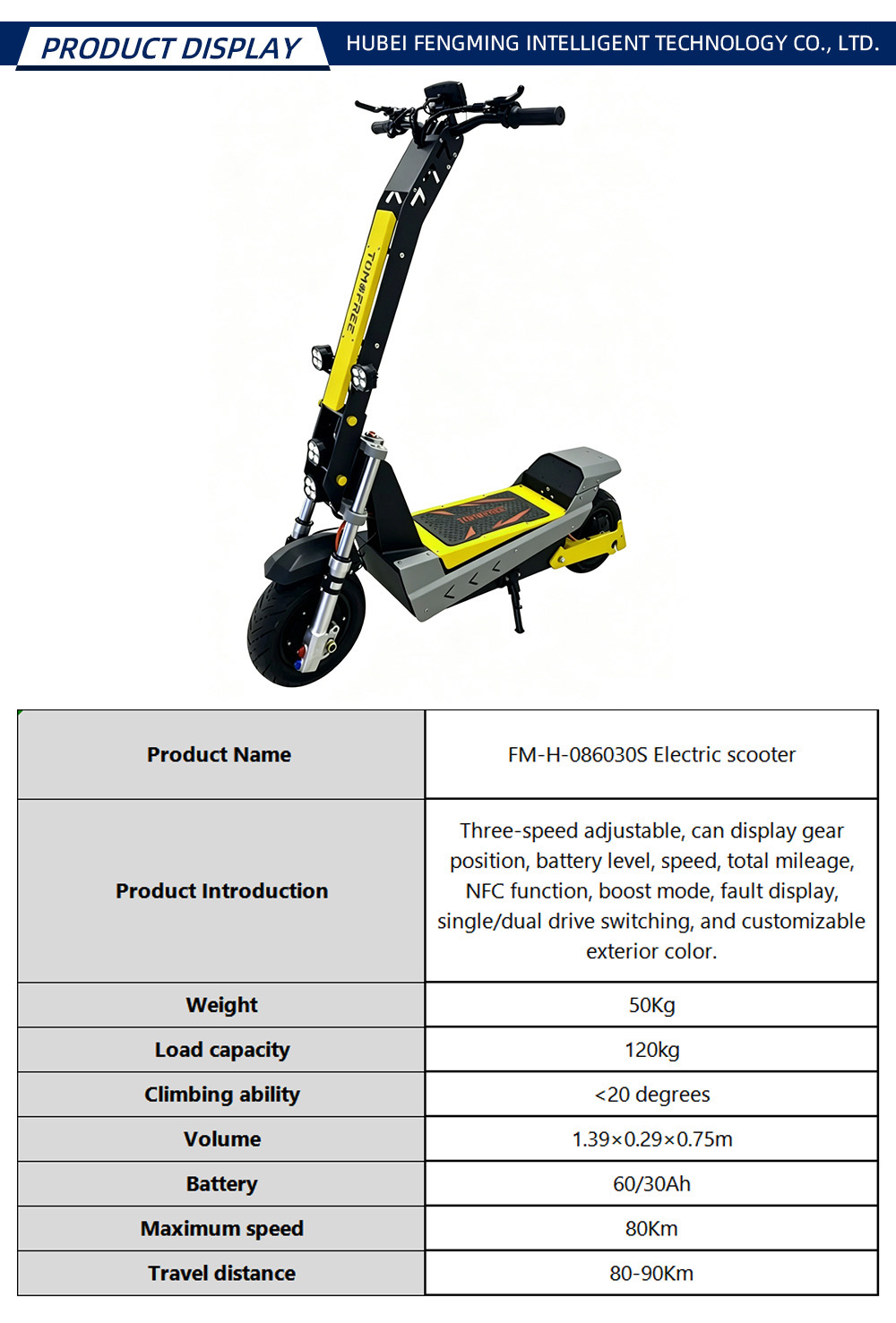 YY015 FM-H-086030S Electric scooter-X