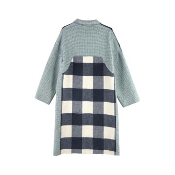 Irregular Plaid Woolen Coat