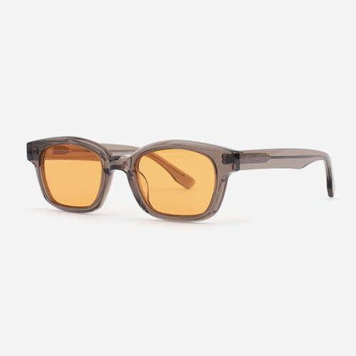 Rectangle Retro Acetate Unisex Sunglasses