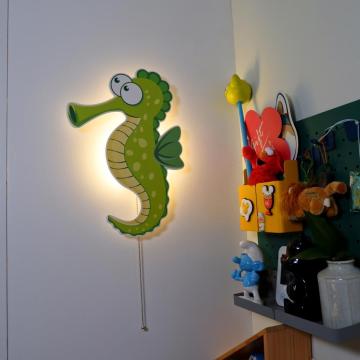 Pull Cord Switch Decorative Sea Horse Wall Light