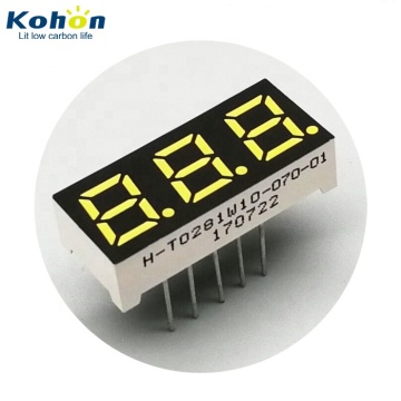 Common Anode 12-Pin DIP White LED 7-Segment 3-Digit 0.28 Inch Display