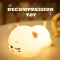 Adorable luz nocturna LED de silicona en forma de gato para habitaciones para niños