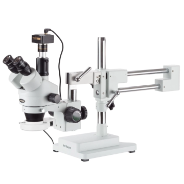 AMSCOPE 3.5X-90X LED-LED-Schaltkreis-Inspektion Trinokulares Zoom-Stereo-Mikroskop mit 3MP-Kamera