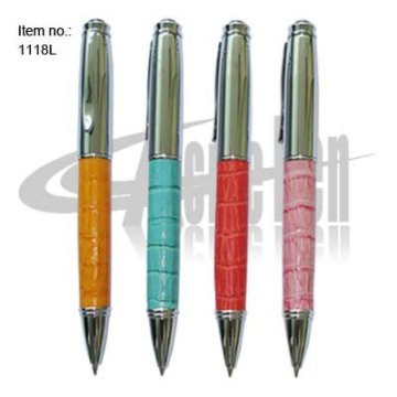 Popular and high quality colorful PU leather pen