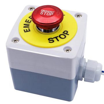 Red Mushroom Emergency Stop Push Button Switch - NO NC, 22mm Size