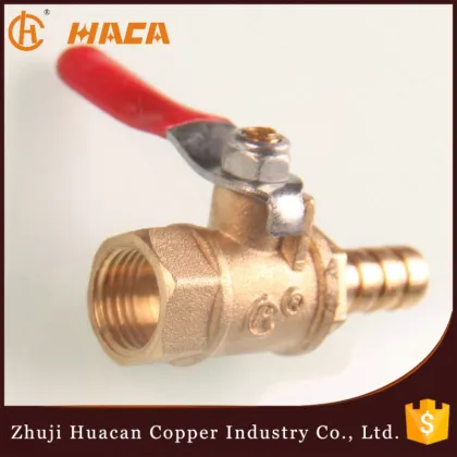 Brass female ball valve with hose bard