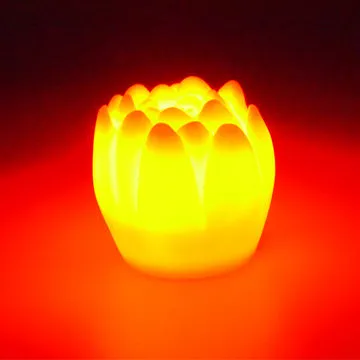 Creative Multicolor Changeable Water Activated Lotus LED Candle Lights