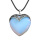 Opalite Antique Silver Alloy Heart Pendant Necklace 45cm Black Cord