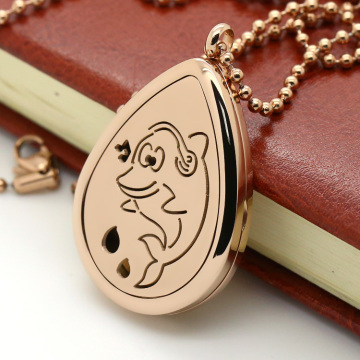 Lovely pink dolphin locket necklace