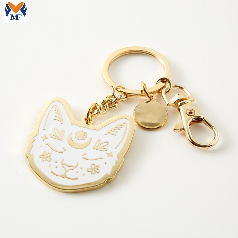 Metal Cat Shape Keychain Jpg