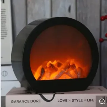 USB Rechargeable Simulation Flame LED Fireplace Lantern