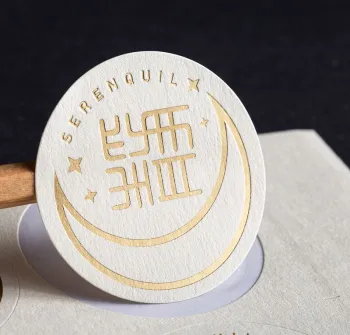 Gold stamping foil stickers by hot stamping machine