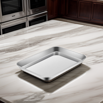 Rectangular Nonstick Stainless Steel Roasting Pan with Cooling Rack for Baking