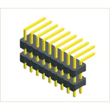 Encabezado de pin de 2.54 mm doble fila doble en ángulo recto plático