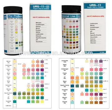 Urine test strip URS-11 parameter ph test urinalysis test strip FDA, CE