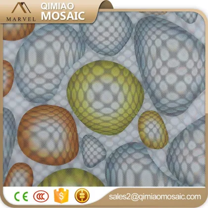 Brown Red Mix Round Ball Glass Mosaic For Wall Phantom 3D Glass Tiles