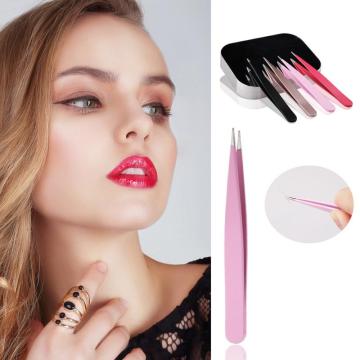 1PC Stainless Steel Color Sharp Eyebrow Clip Tweezer Color Trimming Eyebrows Beauty Tool Eyebrow Tweezers TSLM1