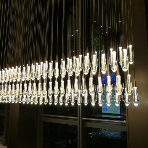 Dangling glass crystal modern led pendant light