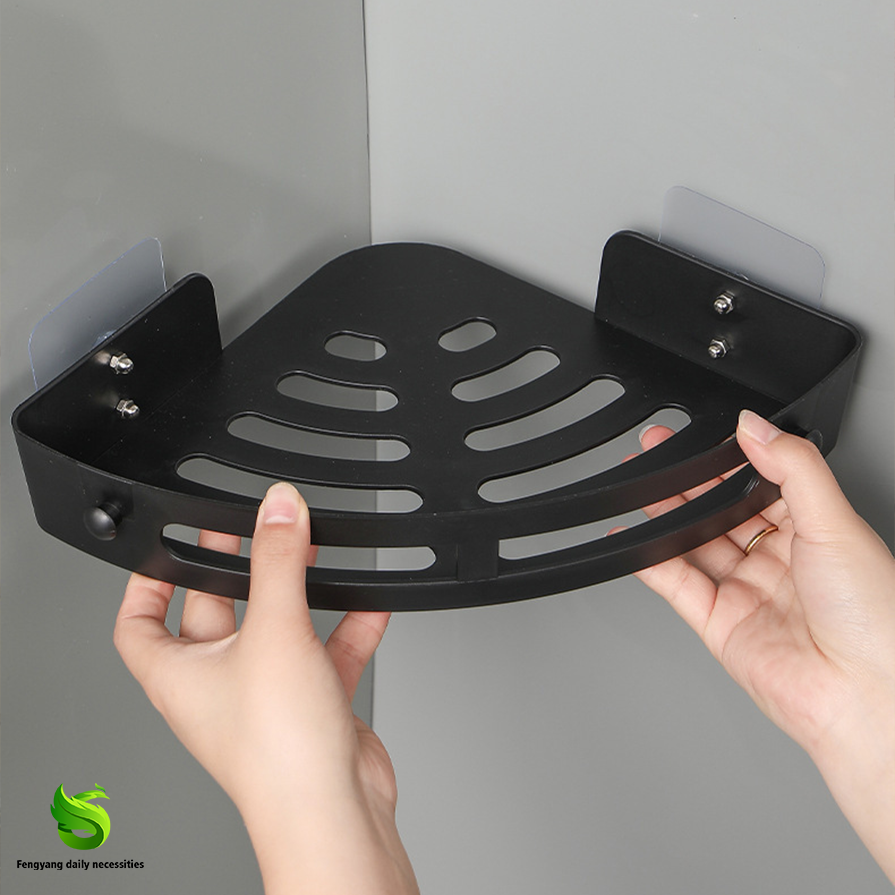 Wall-Mounted Triangular Shelf for Bathroom Organization