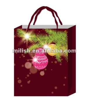 Hot sale matte laminated paper christmas gift bag