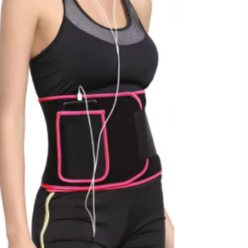 Red Custom Logo Support Breathable Waist Trainer, Slimming Belt with Phone Bag for Women's Weight Loss