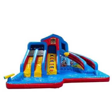 Giant Double Slide Kids Pool: Commercial PVC Inflatable Water Park Slide with Pool for Outdoor Playground Sale