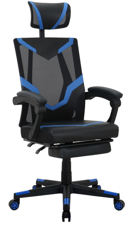 PP Incline Accougne Armression Mesh Gaming Chair PVC Tolstery
