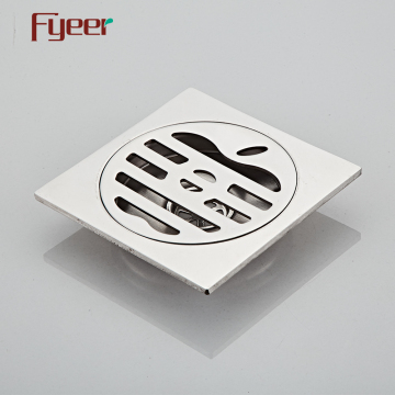 Fyeer SS304 4 Inch Square Apple Floor Drain