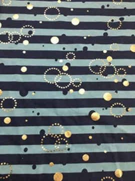 Cotton Print Jersey with Gold Foil