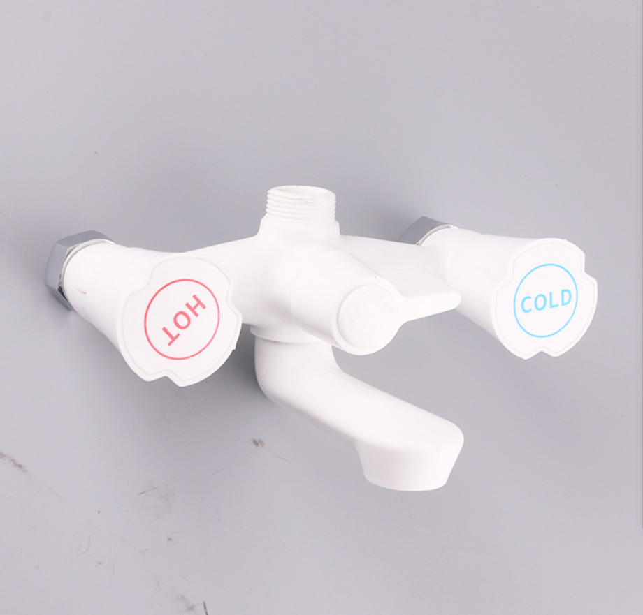 목욕탕 욕조를위한 플라스틱 튼튼한 샤워 꼭지 뜨겁고 찬 물 믹서 꼭지