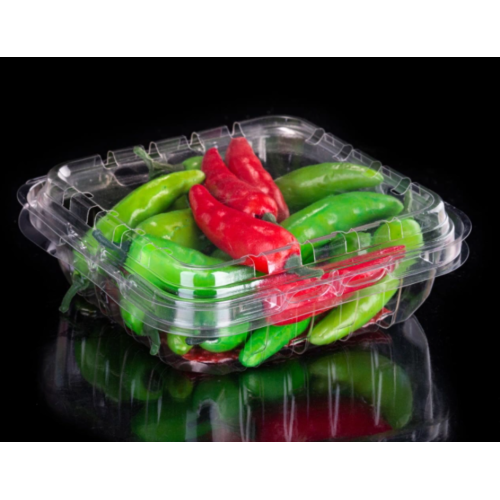 Plastic clamshell box for fresh fruit