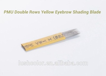 Permanent makeup 9M1 15M1 double rows yellow eyebrow embroidered shading blade